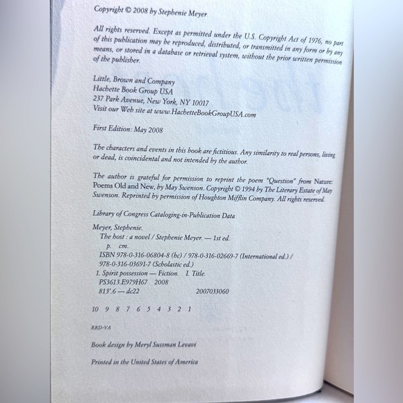 📚 Vintage 2008 Publication of The Host by Stephenie Meyer Hardcover - Picture 10 of 16